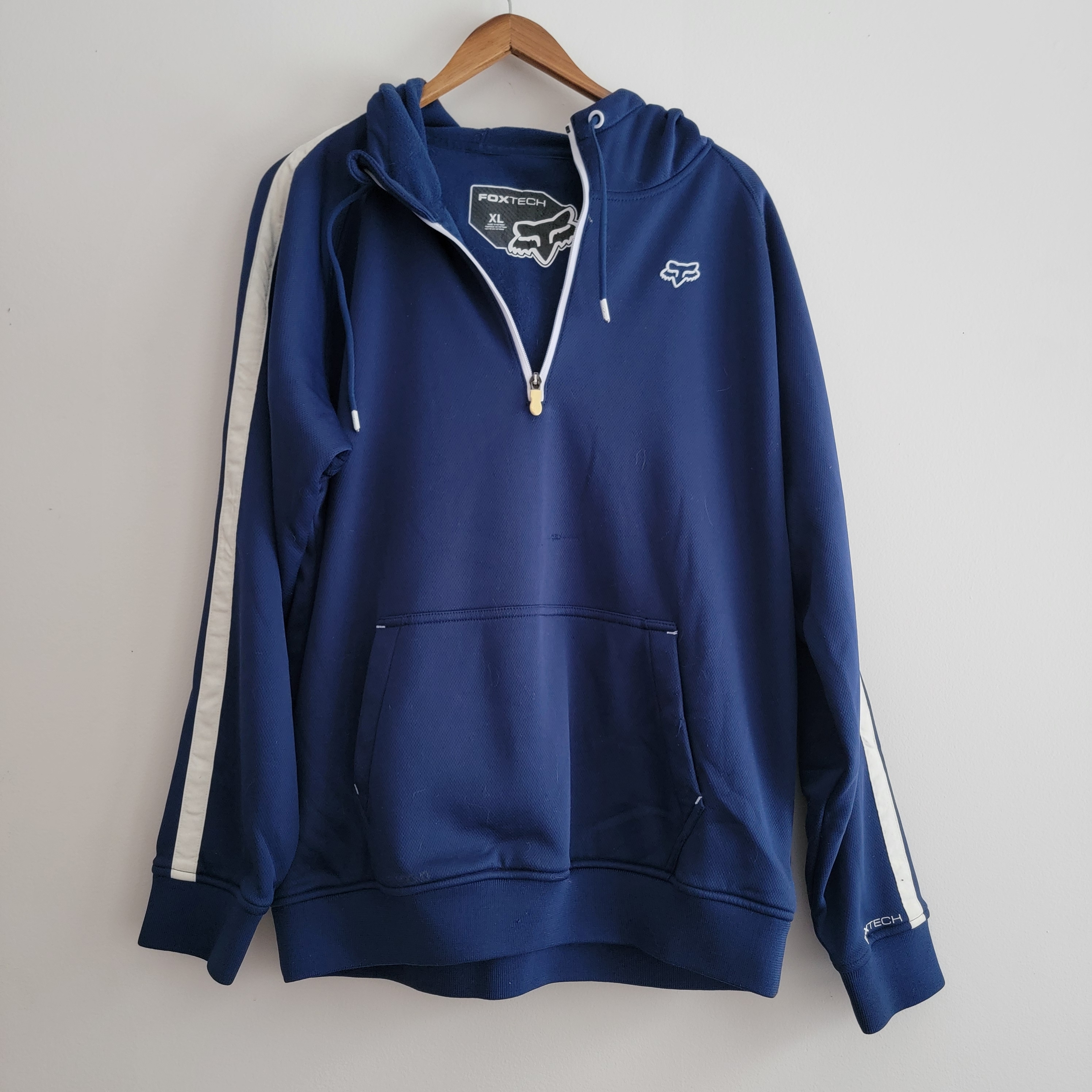 Fox Foxtech Hermbond Blue White Quarter Zip Xl Style 02003 Hoody